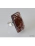Bague rectangle en verre, création artisanale