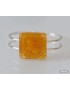 Bracelet grand carré - jaune - verre création Lenita