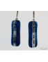 Boucles d'oreilles bleues et grises en verre