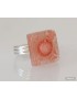 Bague petit carré en verre - rose