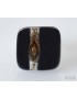 Bague rectangle en verre - noire