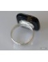 Bague rectangle en verre - noire