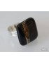 Bague rectangle en verre - noire