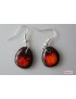 Boucles d'oreilles céramique rondes - rouges et noires