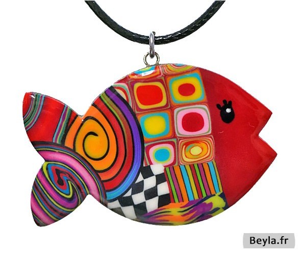 Pendentif poisson rouge multi