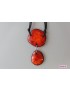 Pendentif rouge-orangé double