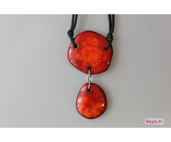 Pendentif rouge-orangé double