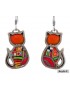 Boucles d'oreilles Chat tête orange