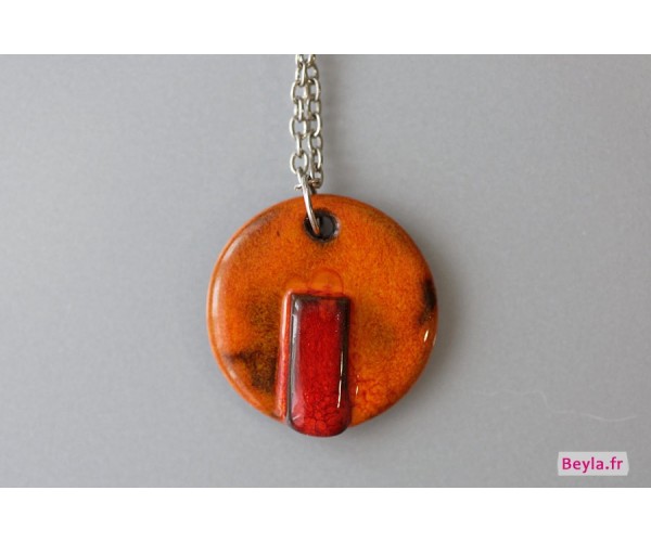 Pendentif "rond au trait rouge"